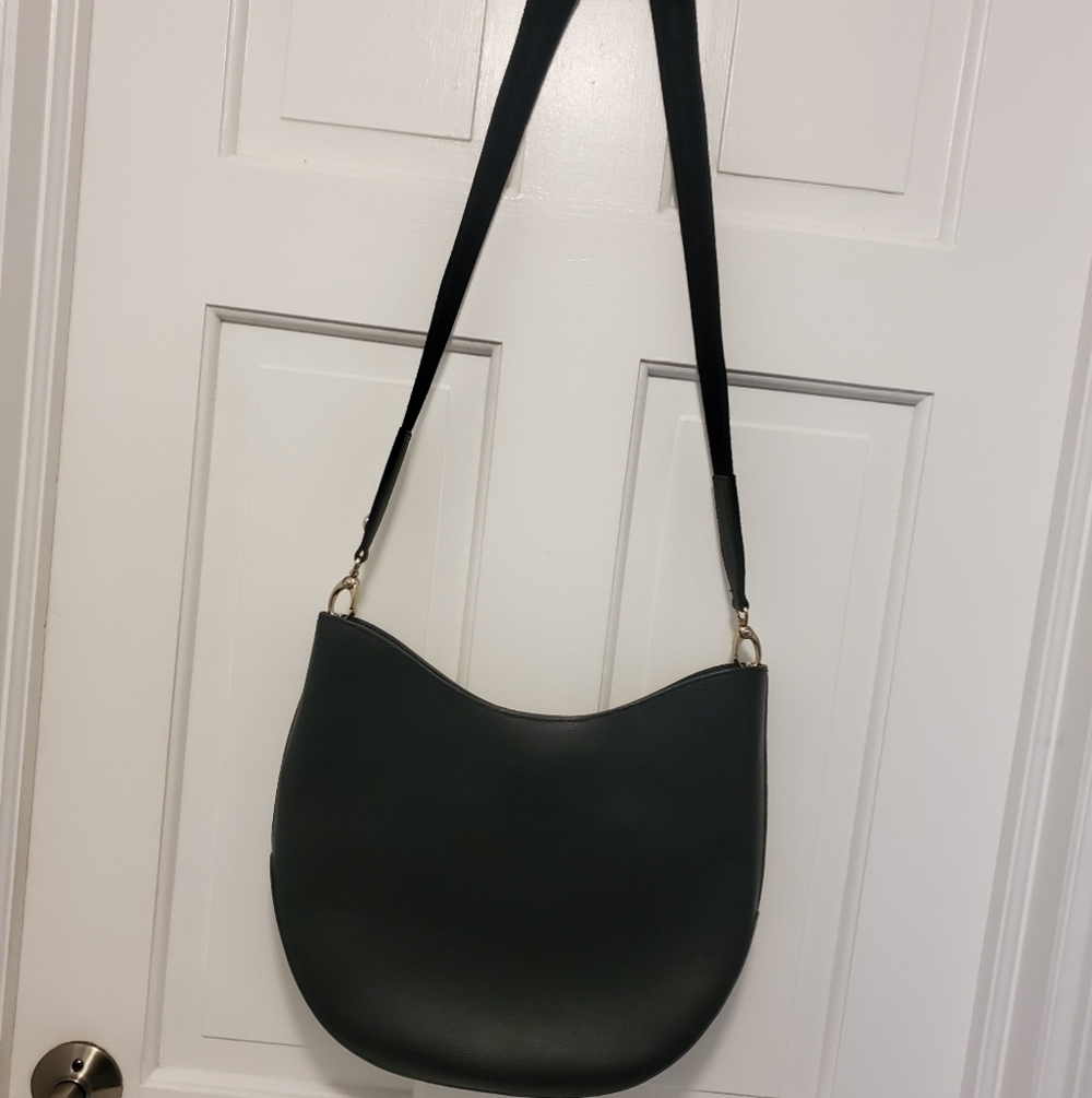 Henri Bendel W57th Black Hobo Large Floral Applique Crossbody - Picture 14 of 15